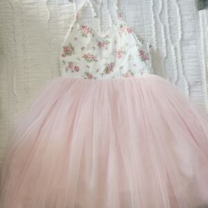 Floral and Pink Tulle Dress